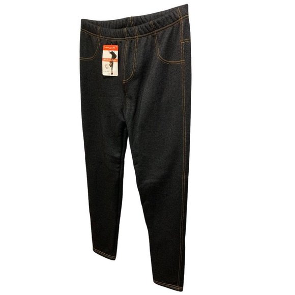 XL Ming Hui Women's New Fleece Lined Denim Look Leggings Jeggings - Picture 4 of 9